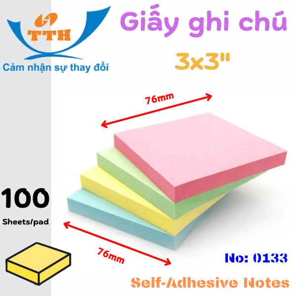Giấy Notes 3x3, Ghi Chú Lớn (76x76mm) TTH - 0133