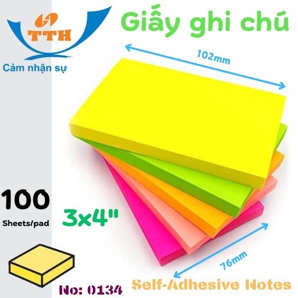 Giấy Notes 3×4, Ghi Chú Lớn (76x102mm) TTH – 0134