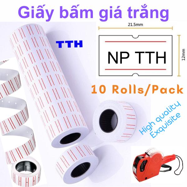 10 cuộn giấy bấm giá - Dùng được cho nhiều loại máy