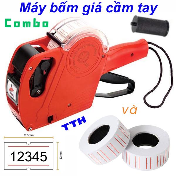 Máy bấm giá cầm tay (kèm 1 ống mực + 2 cuộn giấy in giá)