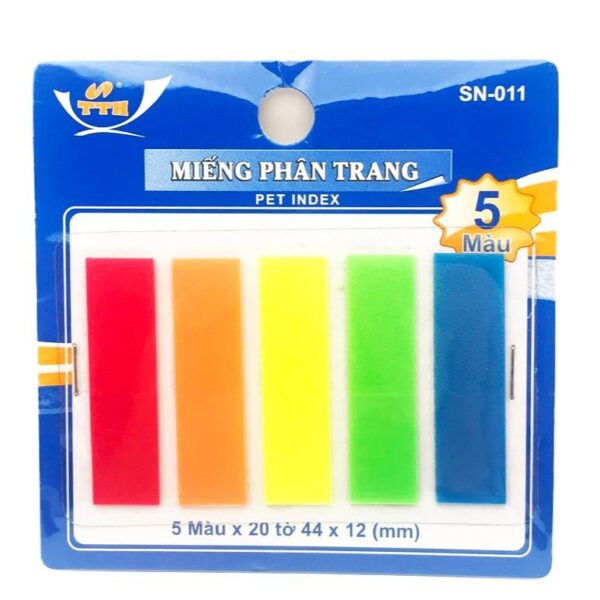 Miếng phân trang, phân trang 5 màu chữ nhật TTH - SN011