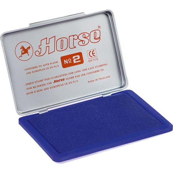 Tampon khay mực No.2 màu đỏ, xanh dương - Horse