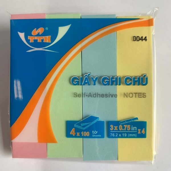 Giấy ghi chú 4 màu (19x75 mm) TTH - 0044