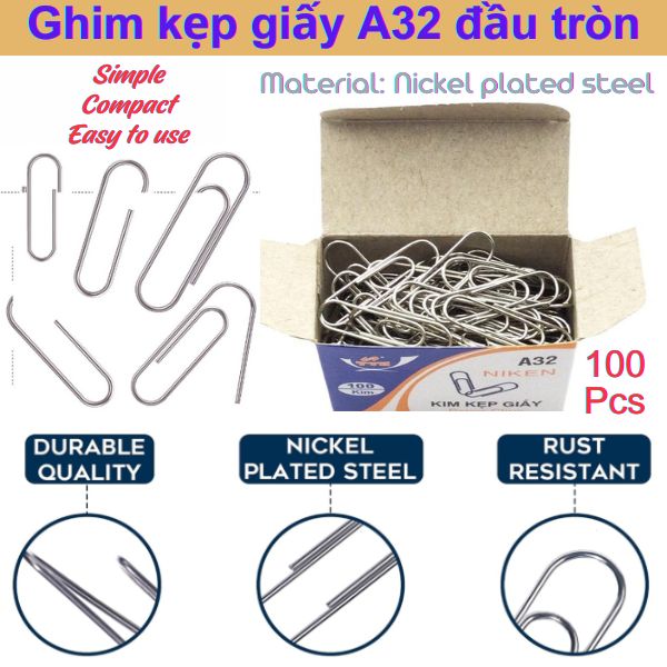 Ghim cài giấy , kim kẹp giấy đầu tròn TTH - A32