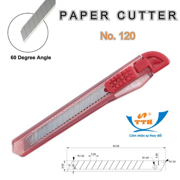 Dao rọc giấy 9mm lưỡi 60 độ TTH - 120