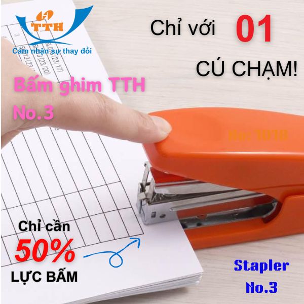 Bấm kim, dập ghim trợ lực 50% số 3 TTH - 3208