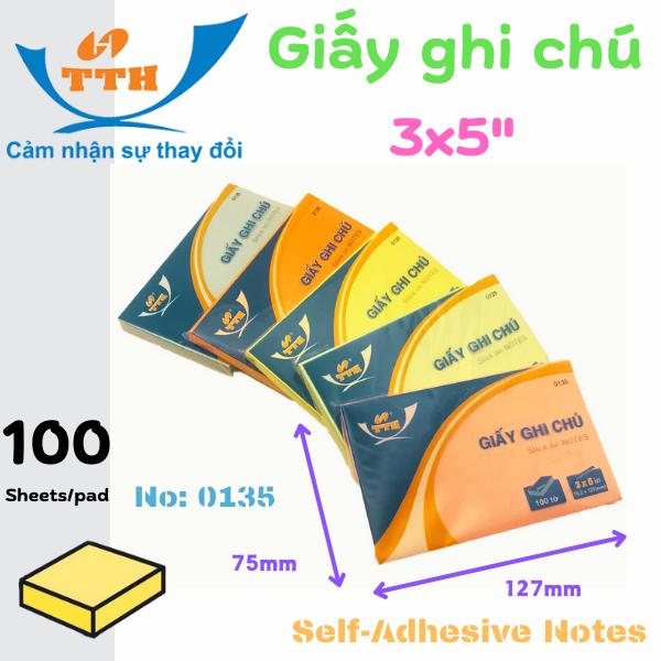 Giấy Notes 3×5, Ghi Chú Lớn (76x127mm) TTH – 0135