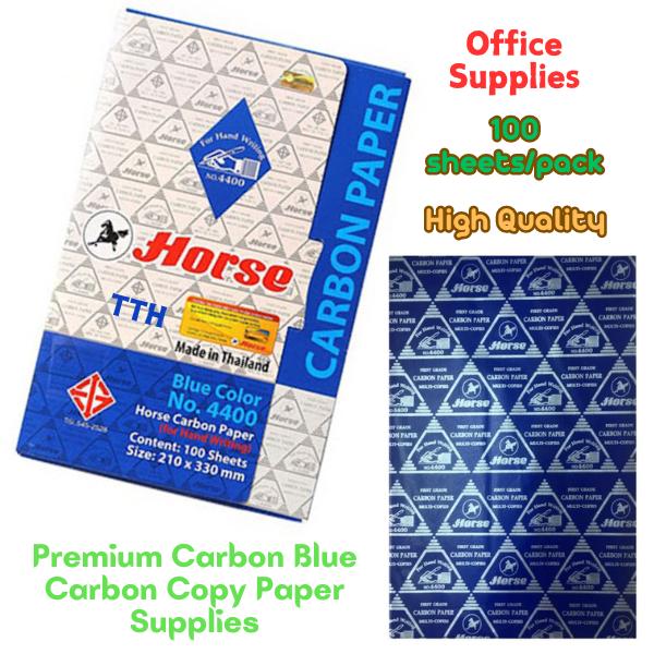Xấp 100 tờ giấy than Horse màu xanh 4400 Carbon Paper Horse